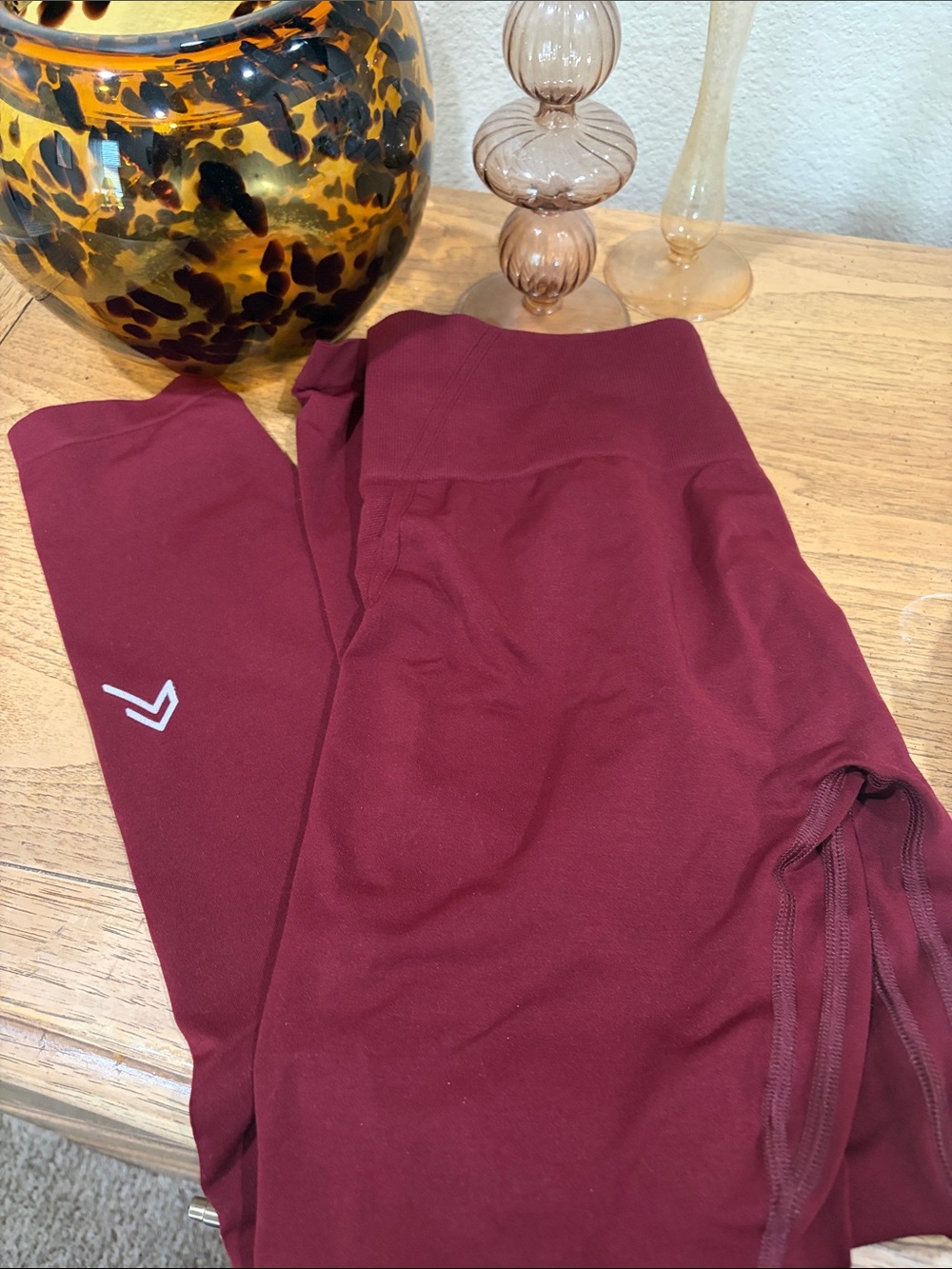Oner Active Maroon Women's High-Waist Performance Leggings